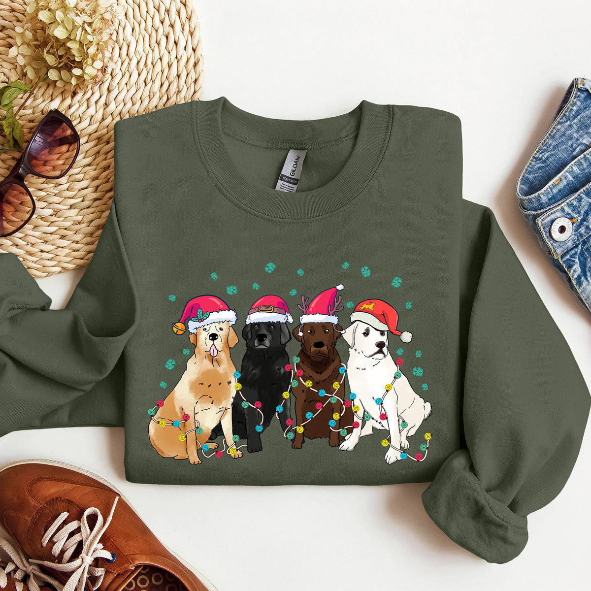 Christmas Dogs Labrador Santa Claus For Dog Lovers And Pet Parents Festive Seasonal Sweatshirt