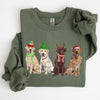 Christmas Dogs Retriever Labrador Santa Claus Holiday Scene Illustration Sweatshirt