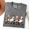 Christmas Ducks And Farm Animals Crossing Santa Winter Snow Xmas Comfort Colors Tee