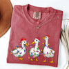 Christmas Ducks, Farm Animals, Santa, Winter, Snow, Xmas Scene Comfort Colors Tee