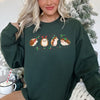 Christmas Hedgehog Cozy Winter Seasonal Scene With Festive Trees Snowflakes Sweatshirt
