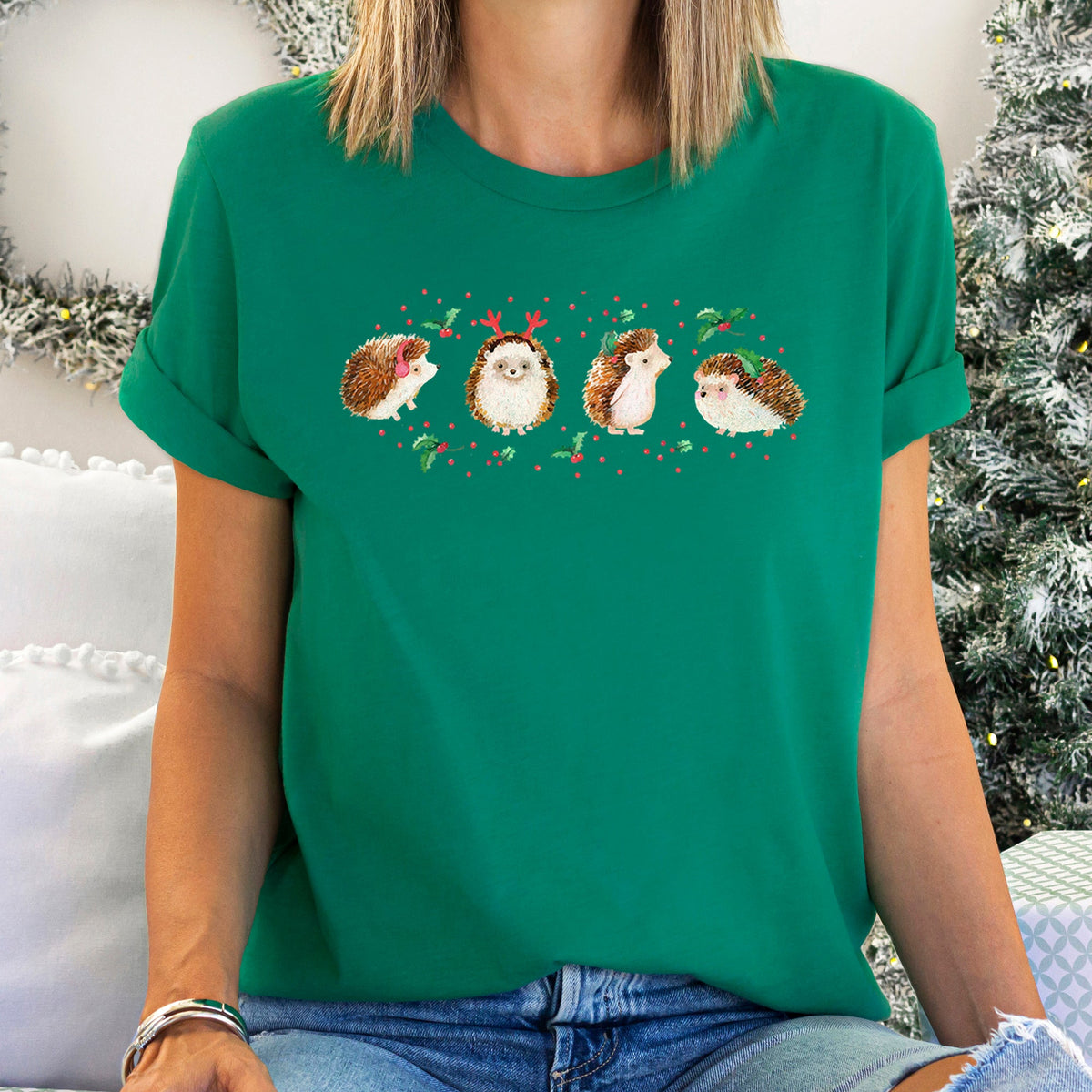 Christmas Hedgehog Graphic Tee