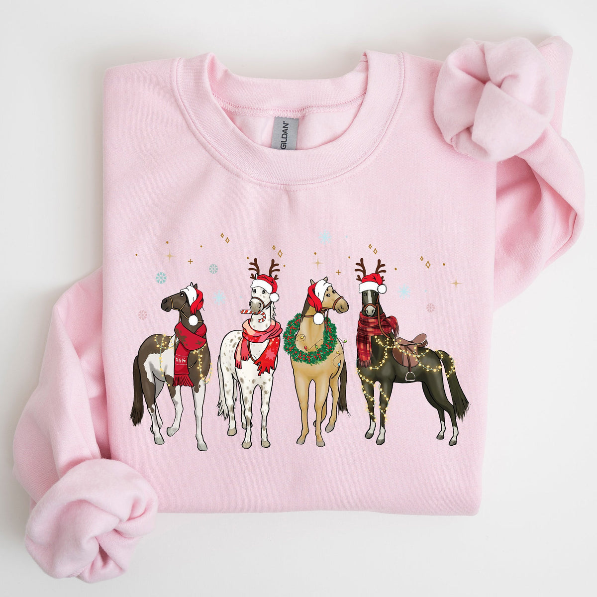 Christmas Horses Santa Winter Snow Xmas Festive Joyful Gallop Horse Lovers Sweatshirt