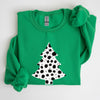Dalmatian Christmas Tree Santa Animal Print Winter Holiday Scene With Festive Cheer Sweatshirt