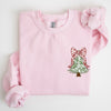 Christmas Tree Pocket Floral Coquette Ribbons Vintage Inspired Classic Season Winter Sweatshirt
