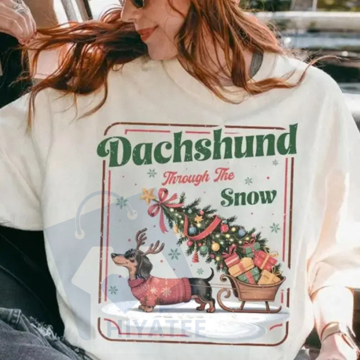 Christmas Dog Sweatshirt French Bulldog: Cute Santa Snow Frenchie Lover Pullover, Holiday Xmas Season Sweater, Gift for Dog Lover
