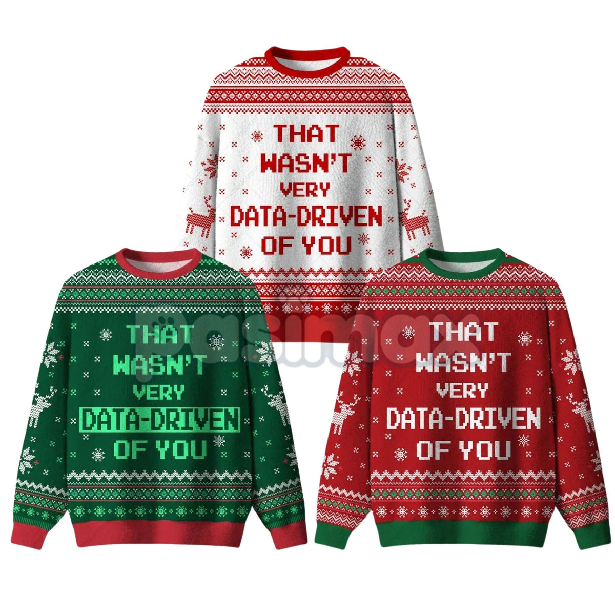 Classic Geek Style Ugly Christmas Sweater – Cozy Crew Neck Knit Jumper, Perfect Holiday Gift for Men & Women