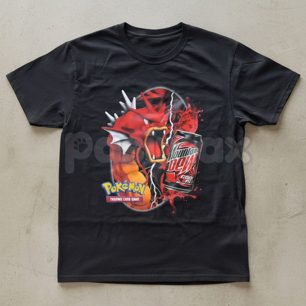 "Code Red" Legendary Gyarados T-Shirt - Retro Shiny Sea Serpent Graphic Tee, Premium 100% Cotton Lake of Rage Inspired Top, Aesthetic Japanese Streetwear Style Shirt, Classic 8-Bit Evolution Gamer Gift, Soft Lived-In Heavyweight Anime Apparel