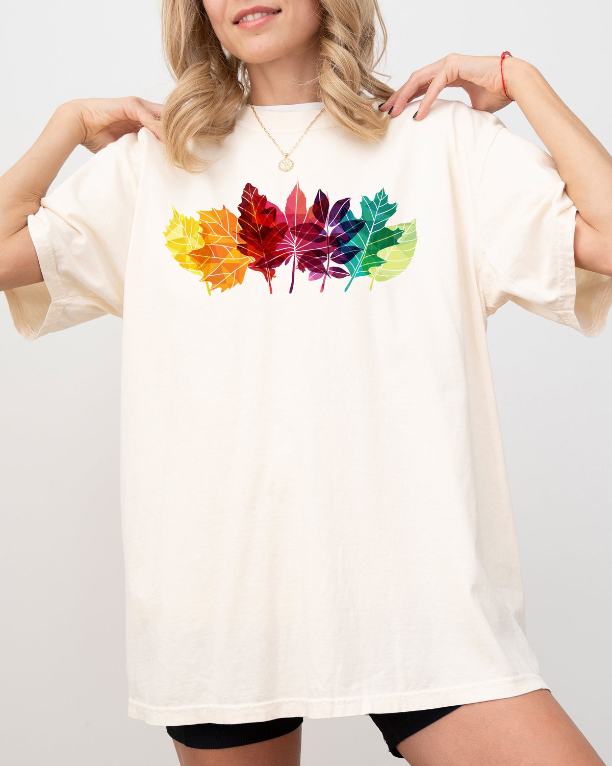Colorful Autumn Leaves Fall Foliage Botanical Halloween Thanksgiving Comfort Colors Tee