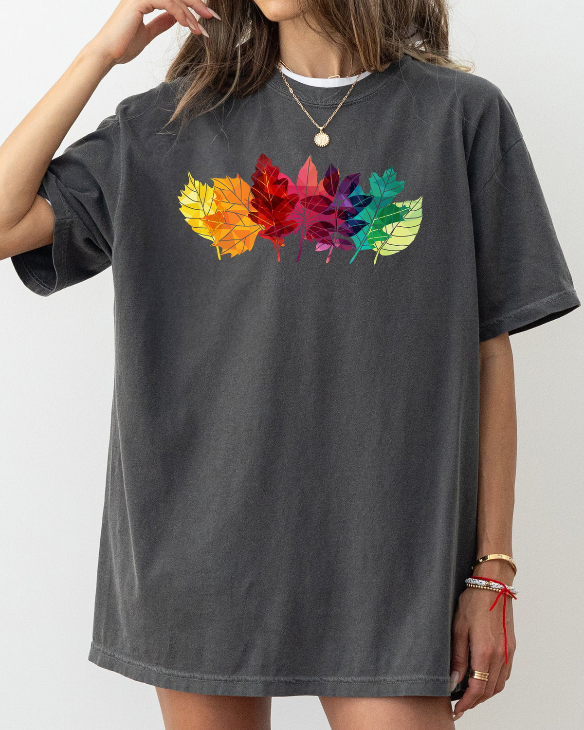 Colorful Autumn Leaves Fall Foliage Botanical Halloween Thanksgiving Comfort Colors Tee
