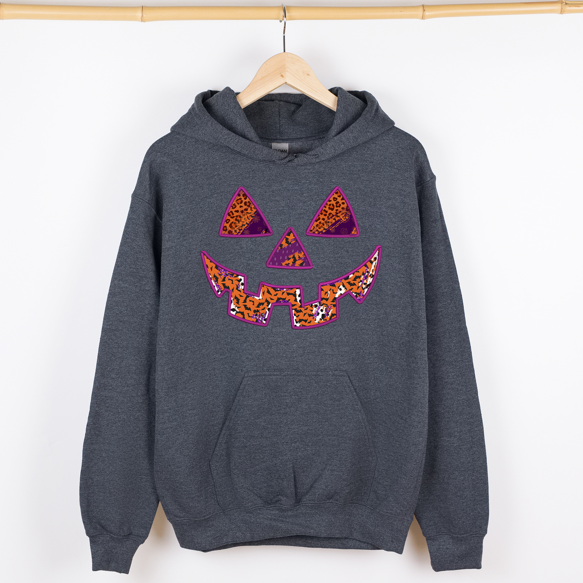 Jack-O-Lantern Iconic Halloween Retro Vintage Spooky Autumn Cozy Hooded Sweatshirt