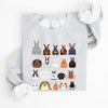 Colorful Rabbit Breeds, Rabbits In A Row, Easter Collection Artwork Featuring Playful Rabbits Graphic Sweatshirt