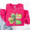 Colorful Painted St Patrick's Day Shamrock Clover Lucky Leprechaun Graphic Sweatshirt