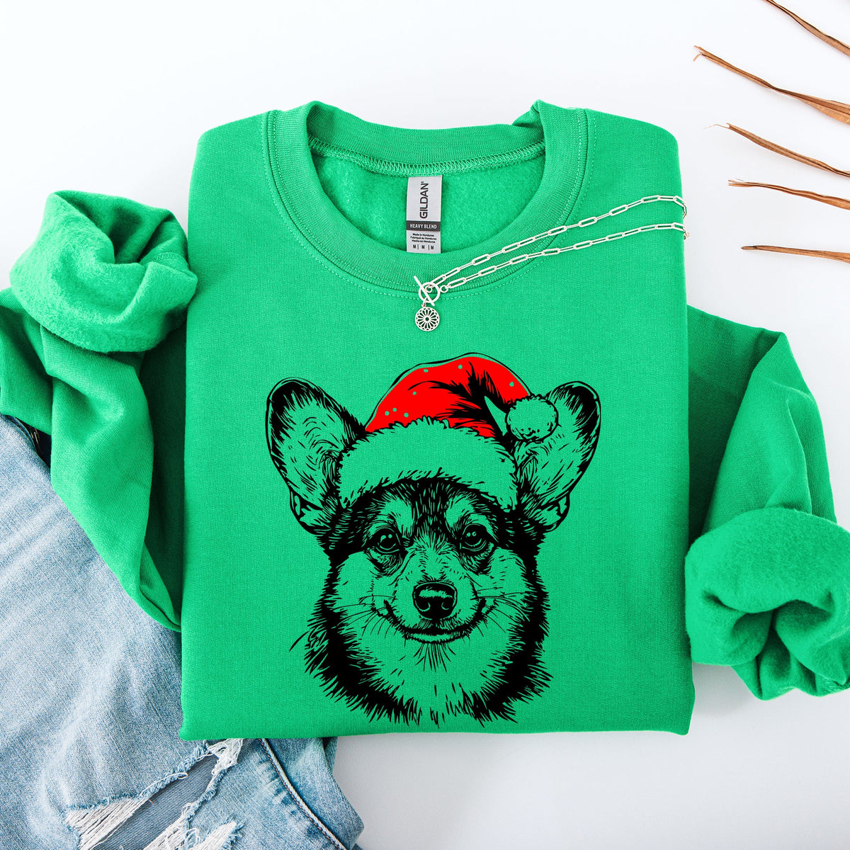 Corgi Santa Christmas Cheer For Dog Lovers And Pet Parents Festive Holiday Themed Sweatshirt