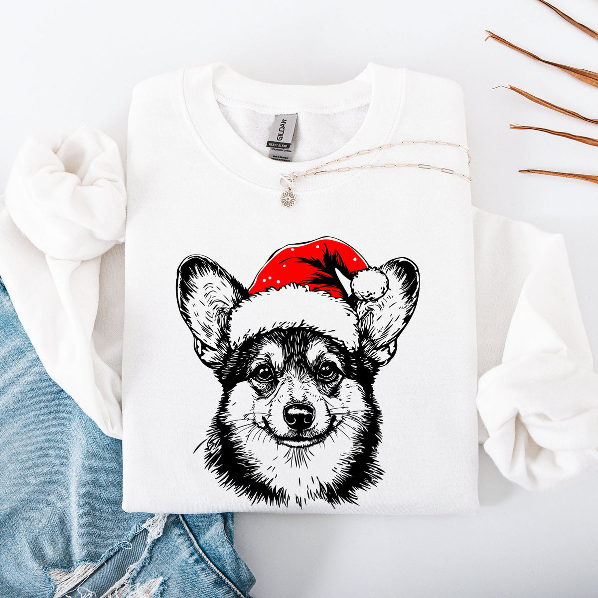 Corgi Santa Christmas Cheer For Dog Lovers And Pet Parents Festive Holiday Themed Sweatshirt