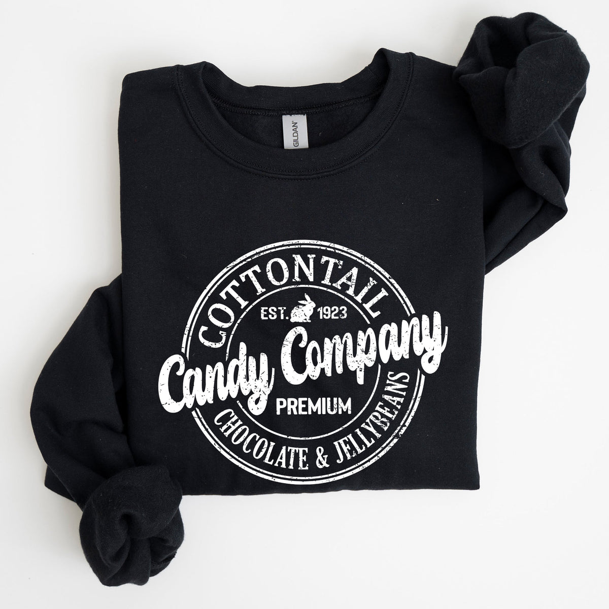 Cottontail Candy Company Retro Sign Easter Vintage Graphic Illustration Sweatshirt