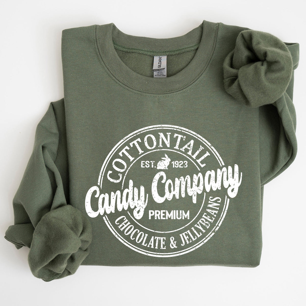 Cottontail Candy Company Retro Sign Easter Vintage Graphic Illustration Sweatshirt