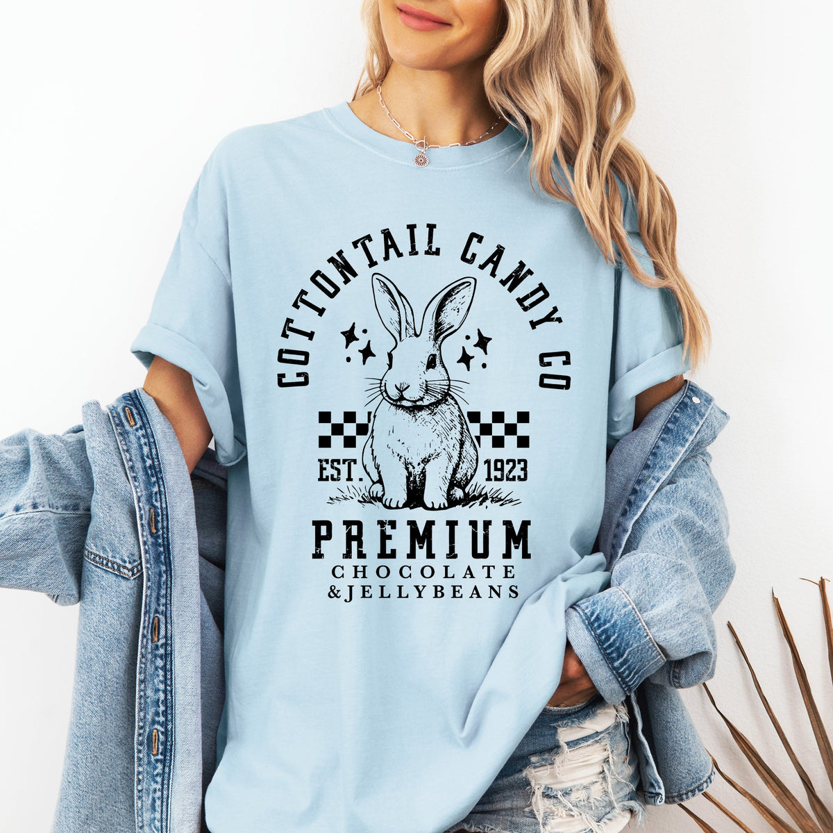 Cottontail Candy Easter Bunny Jesus Rabbit Holiday Celebration Theme Comfort Colors Tee