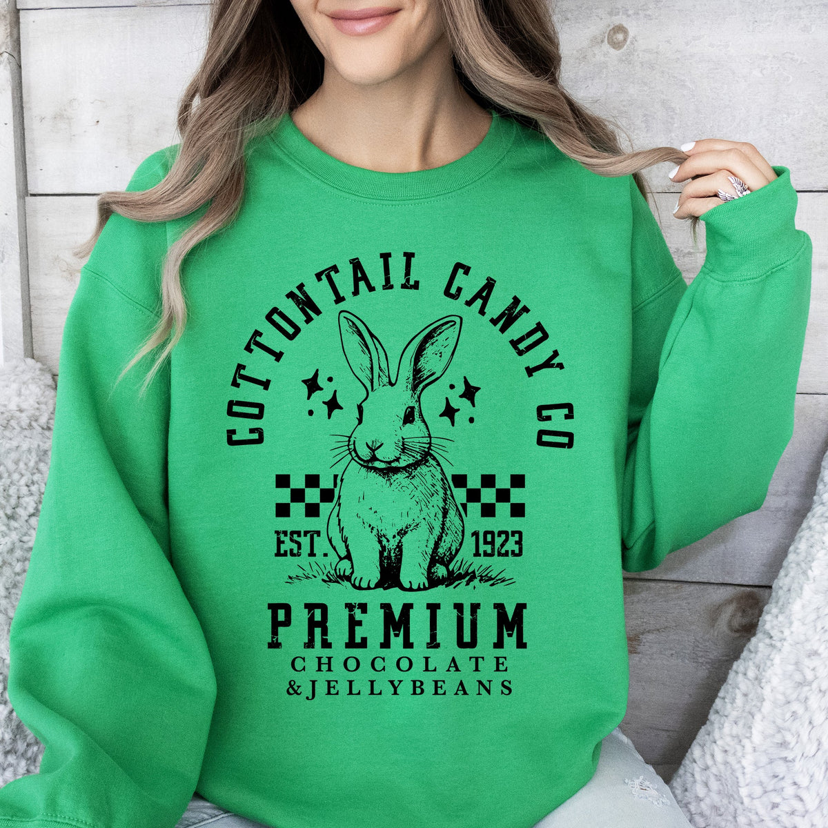 Cottontail Candy Easter Bunny Jesus Rabbit Holiday Celebration Scripture Verse Sweatshirt