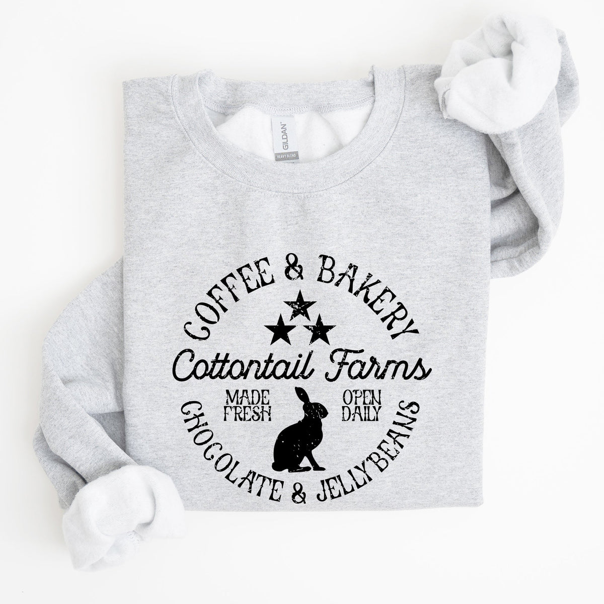 Cottontail Farms Easter Coffee And Bakery Retro Sign Vintage Holiday Theme Sweatshirt