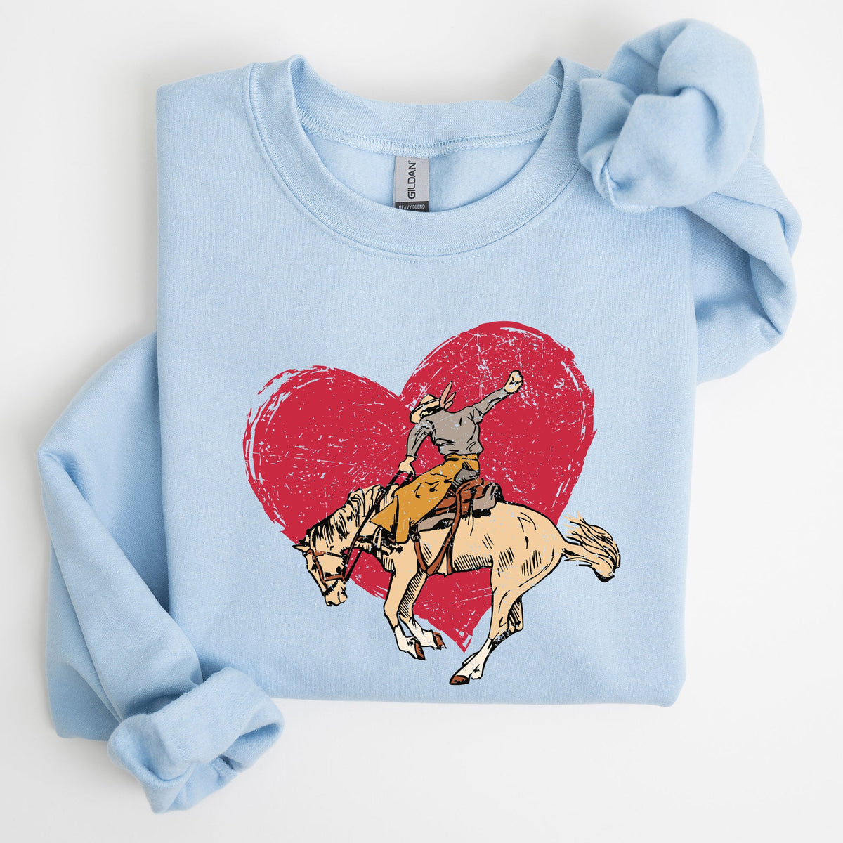 Cowboy Heart Western County Valentine's Day Love Story Rustic Cowboy Theme Sweatshirt
