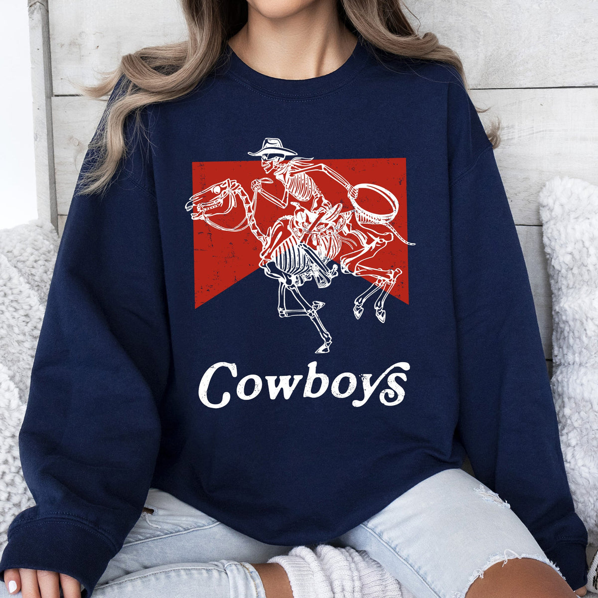 Cowboy Killer Skeleton Horse Cowgirl Western Graphic Limited Edition Premium Sweatshirt
