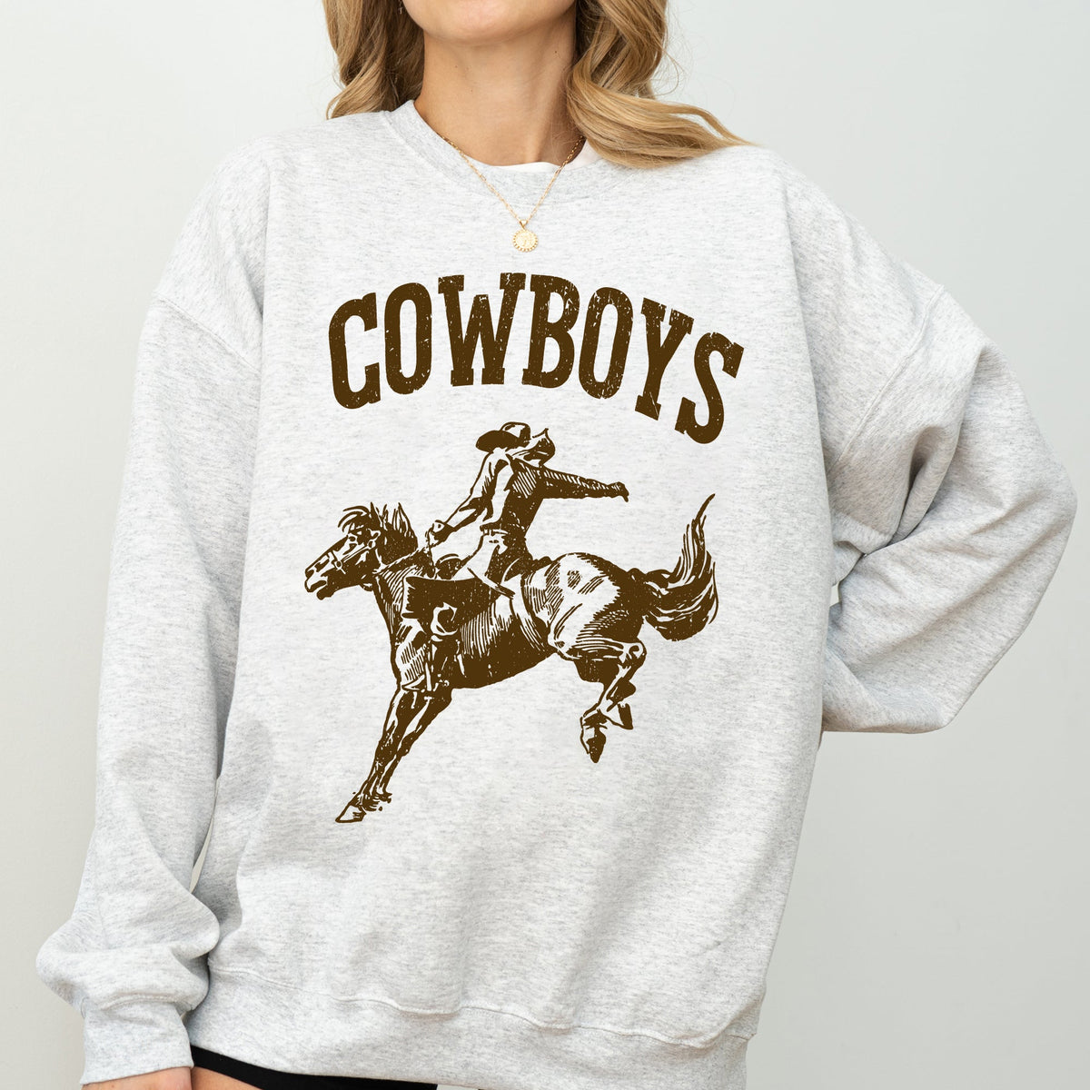 Rugged Cowboys Bronco Rider Western Horse Graphic Vintage Heritage Edition Sweatshirt