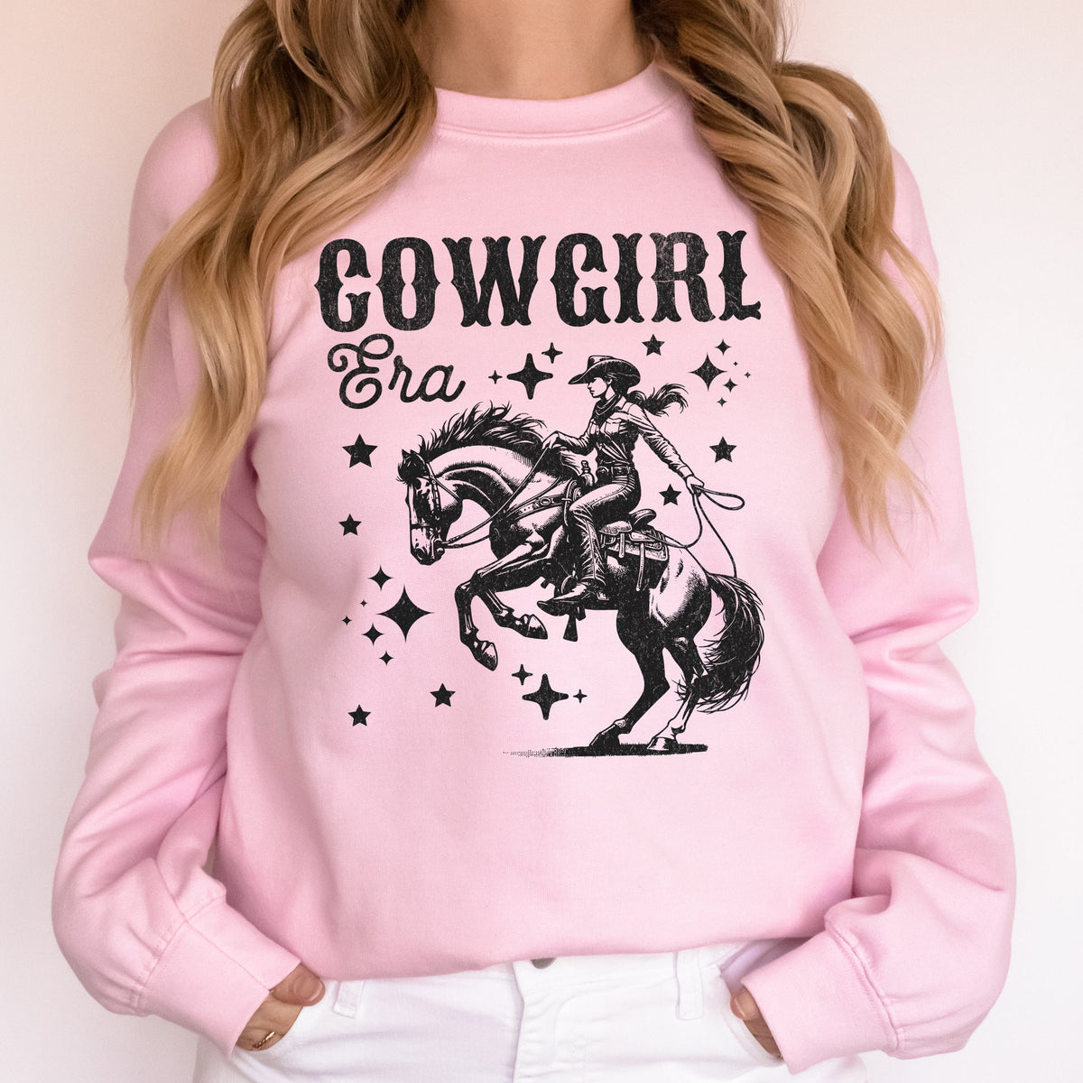 Cowgirl Era Inspiration Featuring Horse And Stars In A Retro Western Country Vibe Sweatshirt