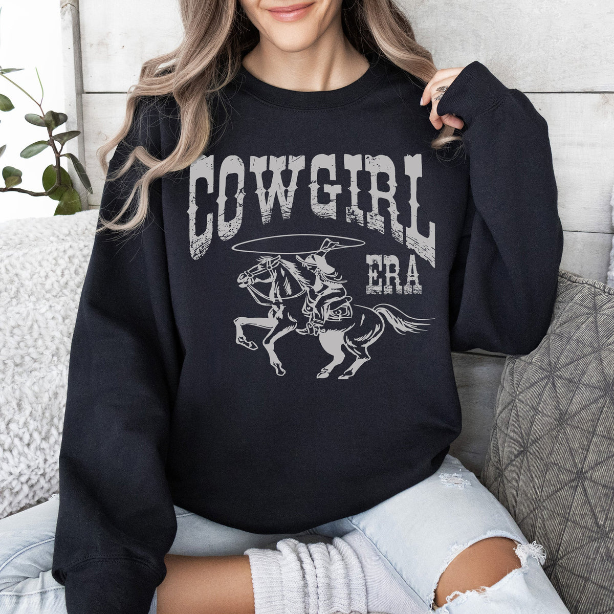 Cowgirl Era Rodeo Western Country Horse Graphic Heritage Inspired Statement Sweatshirt