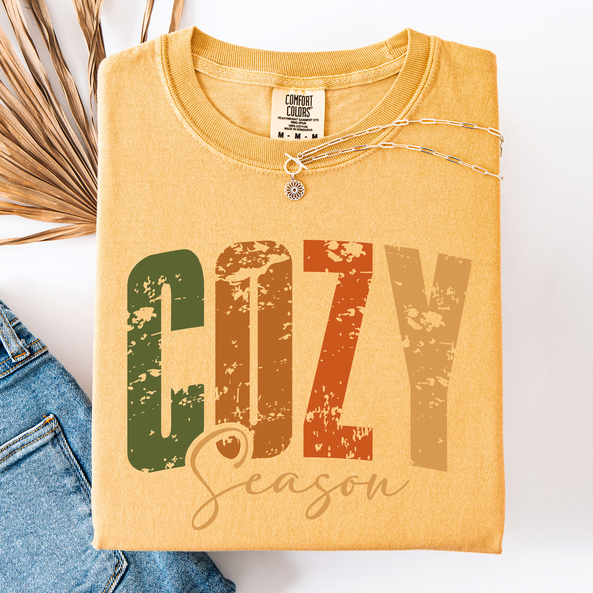 Cozy Season Fall Vibes Retro Varsity Autumn Pumpkin Comfort Colors Tee