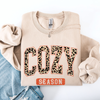 Cozy Season Leopard Print Autumn Florals Sunflowers Pumpkins Halloween Inspired Sweatshirt