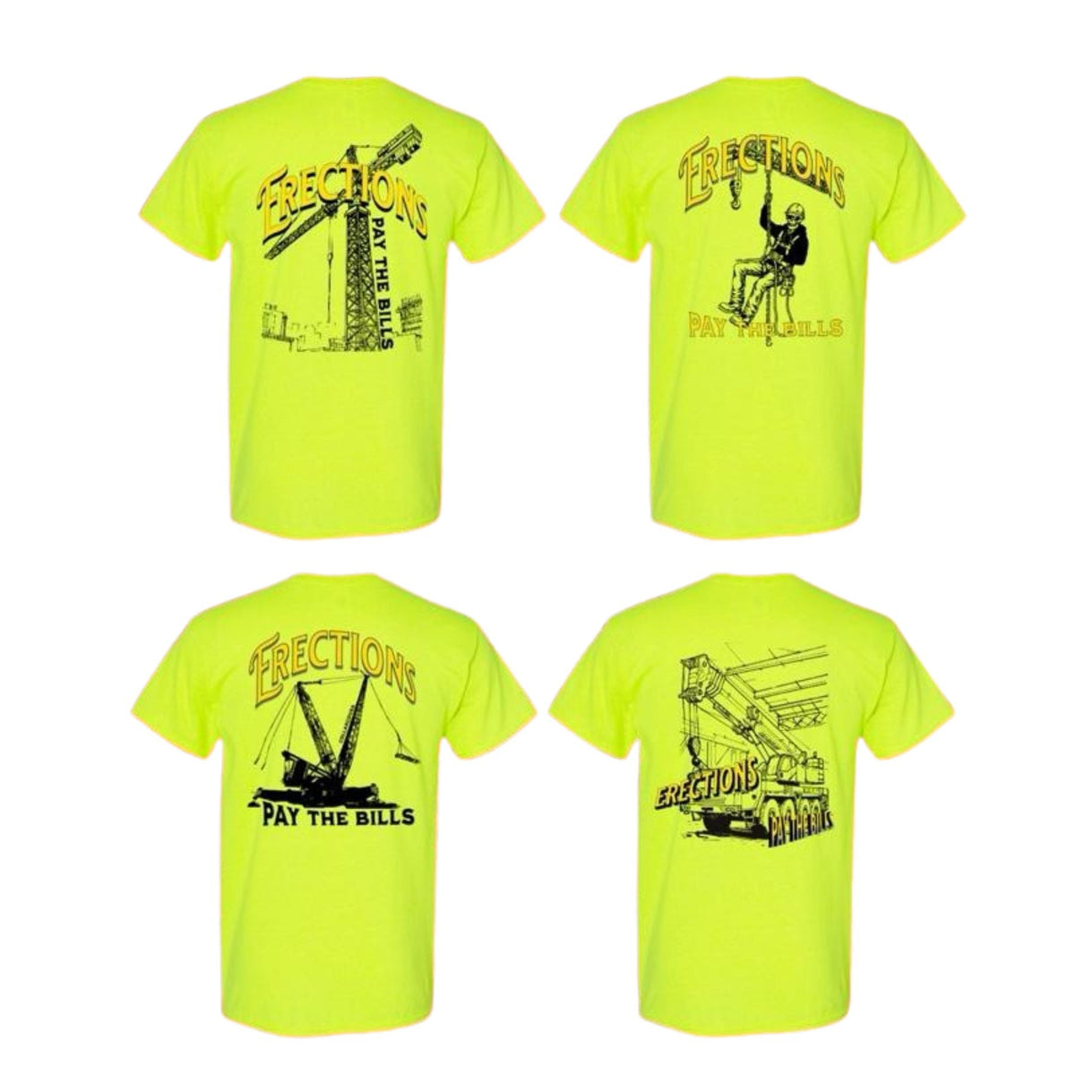 Crane Operator T-Shirt - "Pays the Bills" Blue Collar Work Tee, Men's Apparel Top