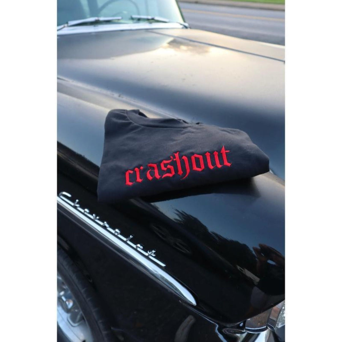 "Crashout" Embroidered T-Shirt - Unisex Modern Classic Fit, Trendy Graphic Tee