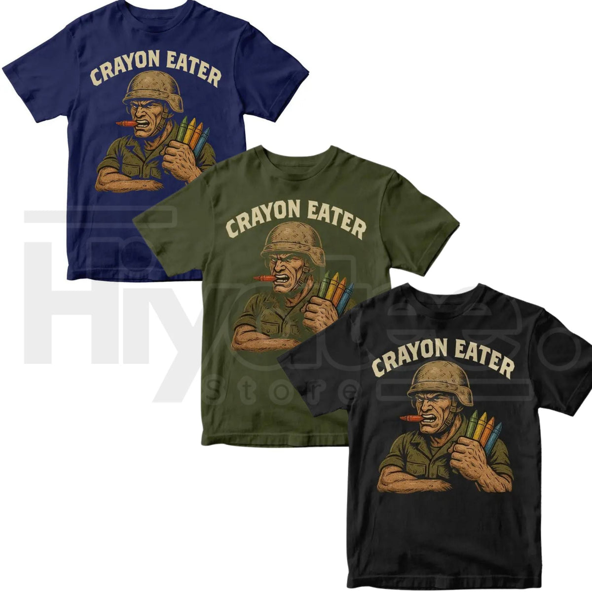 Crayon Eater Funny T-Shirt – Military Dark Humor Sarcastic Marine Tee