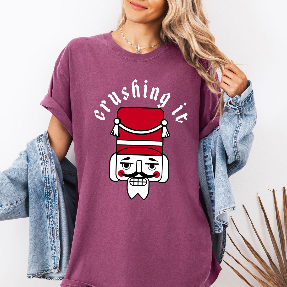 Crushing It Retro Nutcracker Christmas Ballet Winter Santa Xmas Comfort Colors Tee