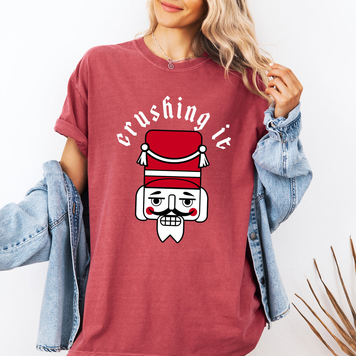 Crushing It Retro Nutcracker Christmas Ballet Winter Santa Xmas Comfort Colors Tee