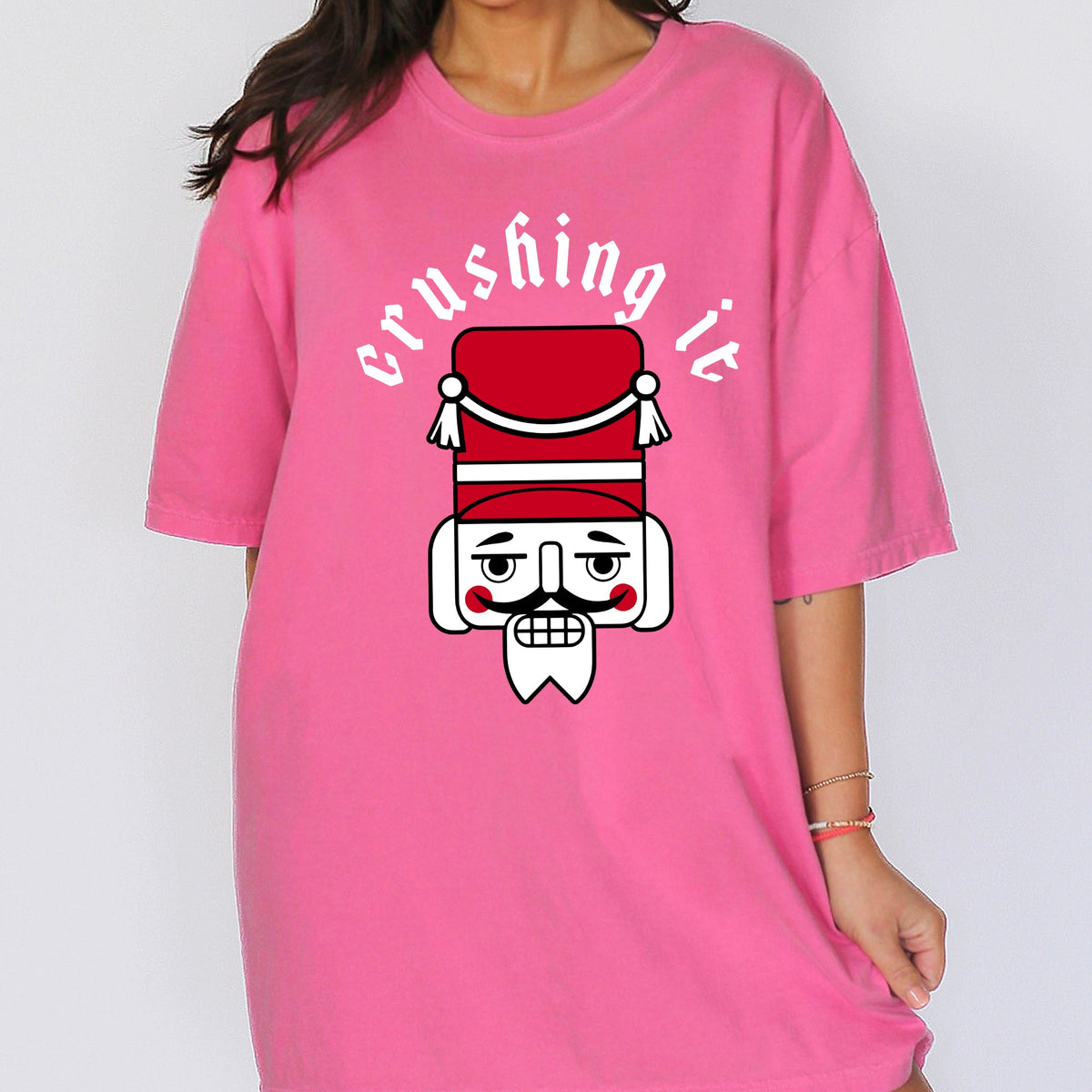 Crushing It Retro Nutcracker Christmas Ballet Winter Santa Xmas Comfort Colors Tee