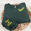 Custom Embroidered Nana Sweatshirt Hoodie - Personalized Kids Names on Sleeve
