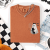 Cute Ghost Black Cat Halloween Coquette Pocket Edition Design Comfort Colors Tee