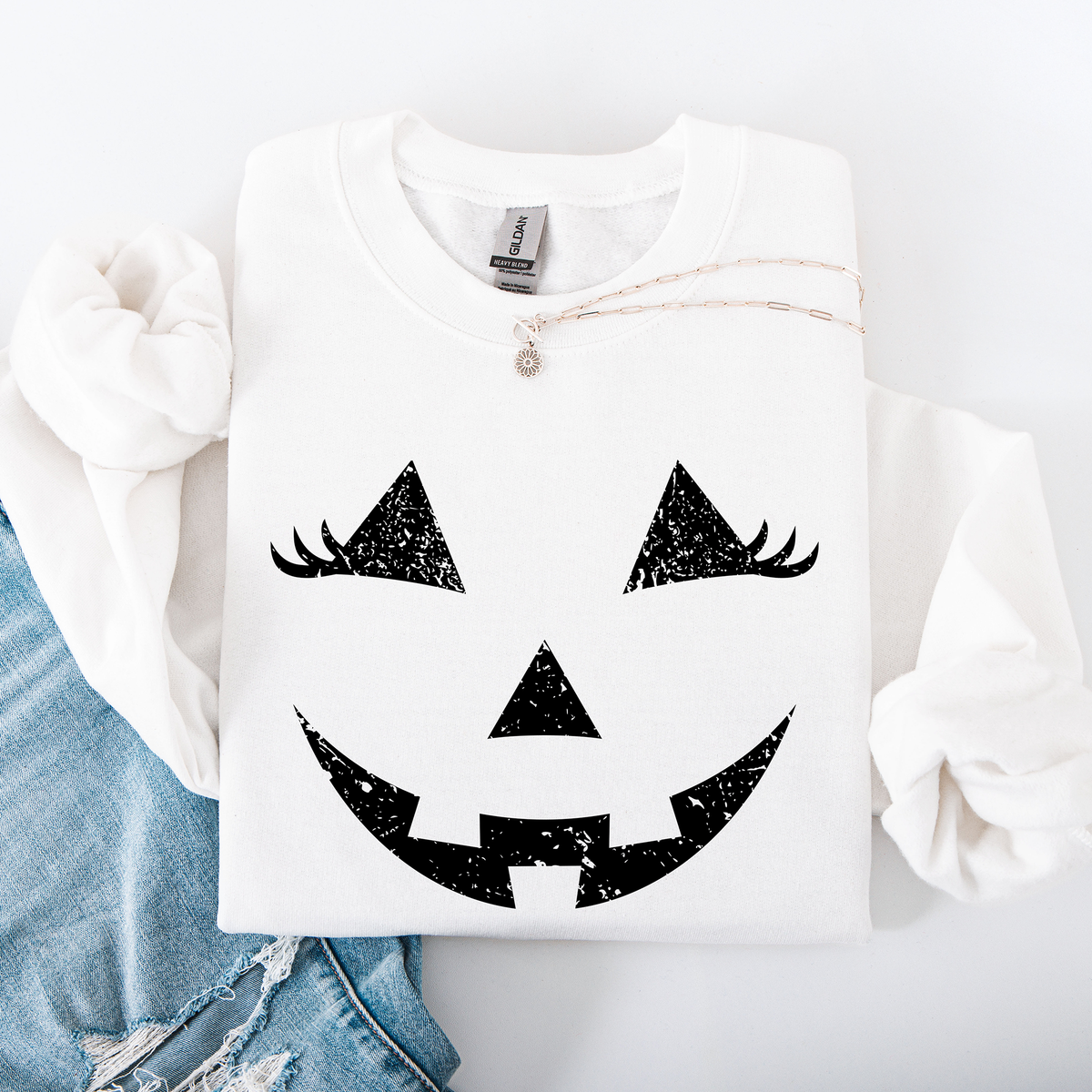 Cute Jack O Lantern Halloween Seasonal Limited Edition Cozy Pumpkin Face Sweatshirt