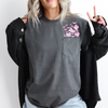 Cute Pastel Ghosts Pocket Print Halloween Night Edition Cozy Whimsical Ghost Design Comfort Colors Tee