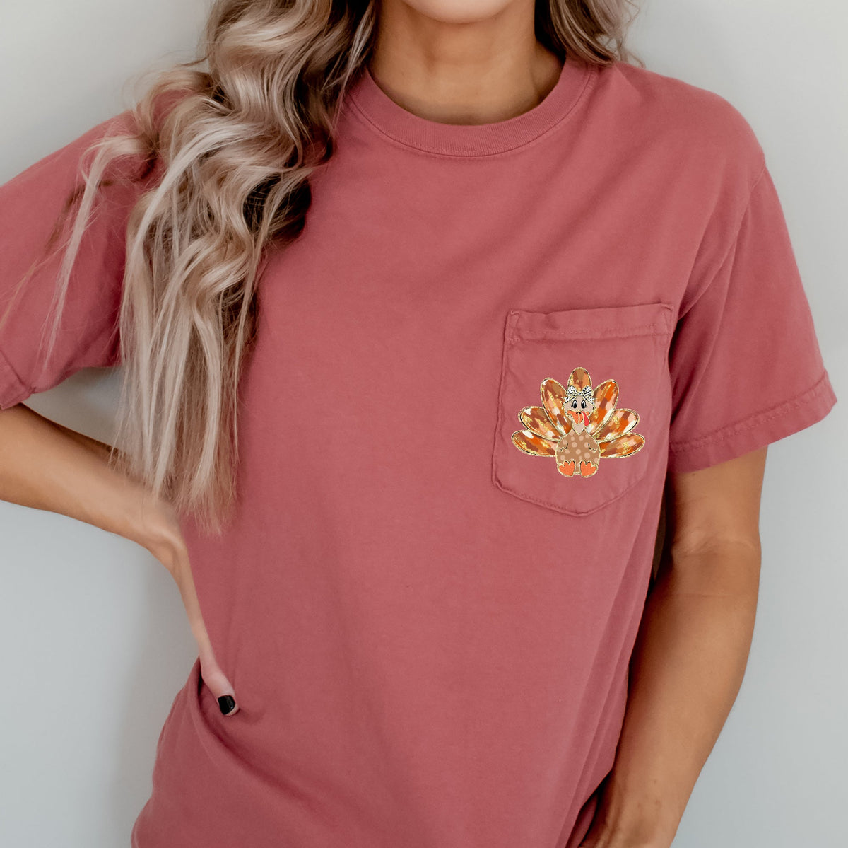 Cute Thanksgiving Turkey Comfort Colors Tee