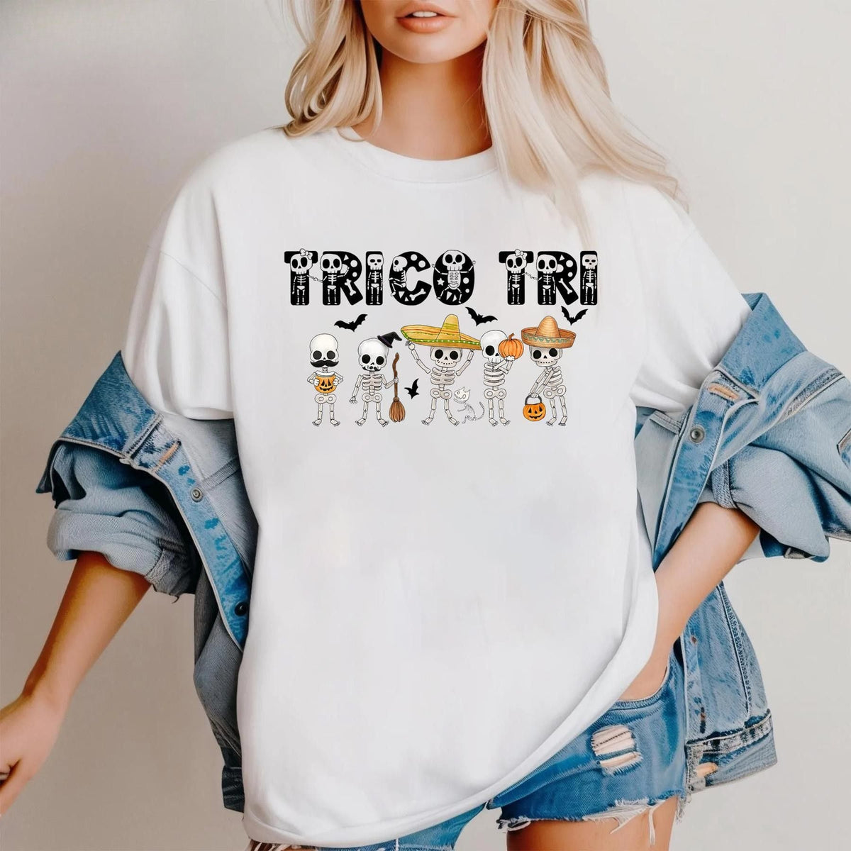 Cute Ghost "Boo" Halloween T-Shirt - Drinking Mexican Ghost Graphic Tee, Spooky Season Apparel