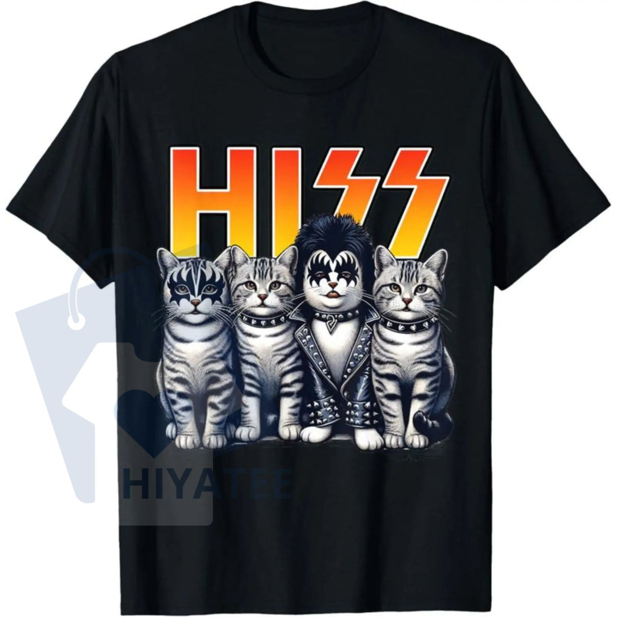 Cute Hiss Cats Rock Kittens T-Shirt – Rocking Music Cat Lovers Unisex Graphic Tee