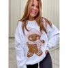 Cute Yarn Gingerbread Graphic Top | Faux-Stitch Christmas Cookie Sweater | Cozy Holiday Apparel