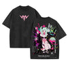 Cyberpunk Edgerunners Rebecca Tee – Acid Washed Double Print Heavyweight Anime Shirt