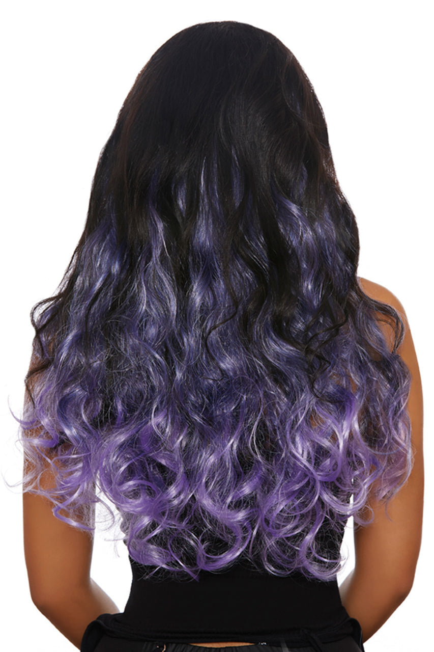 Long Curly Purple Ombre Hair Extensions
