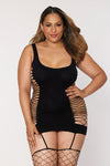 Plus Size Opaque Gartered Bodystocking