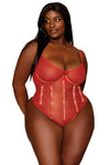 Plus Size Gold Foiled Rhinestone Teddy