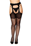 Net Keyhole Garter Stockings